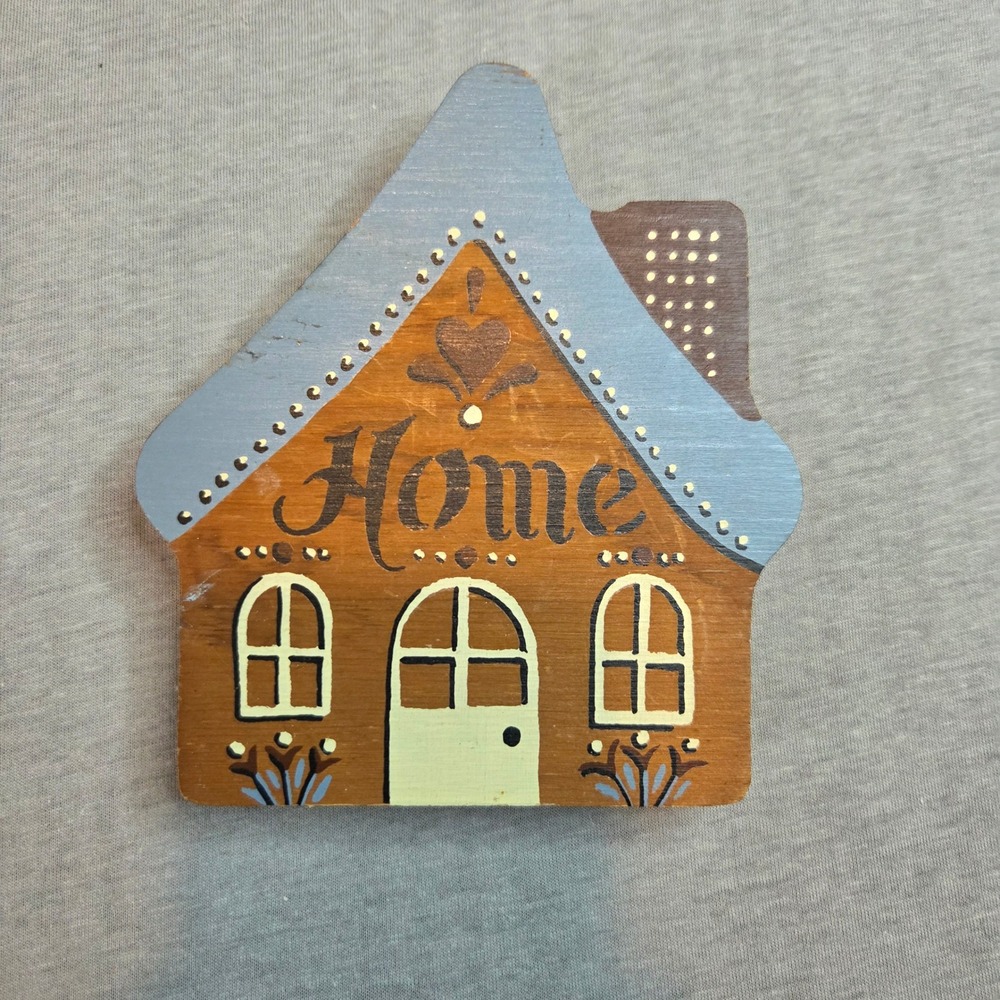 Vintage Home Sweet Home Wooden Wall Plaques Set of 2 Hand Painted Art Decor vtg - Picture 4 of 5